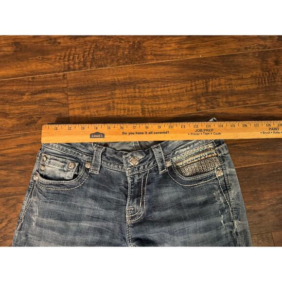 Miss Me Jeans Womens 28x33 Blue Signature Boot Bootcut Embellished - Picture 11 of 11
